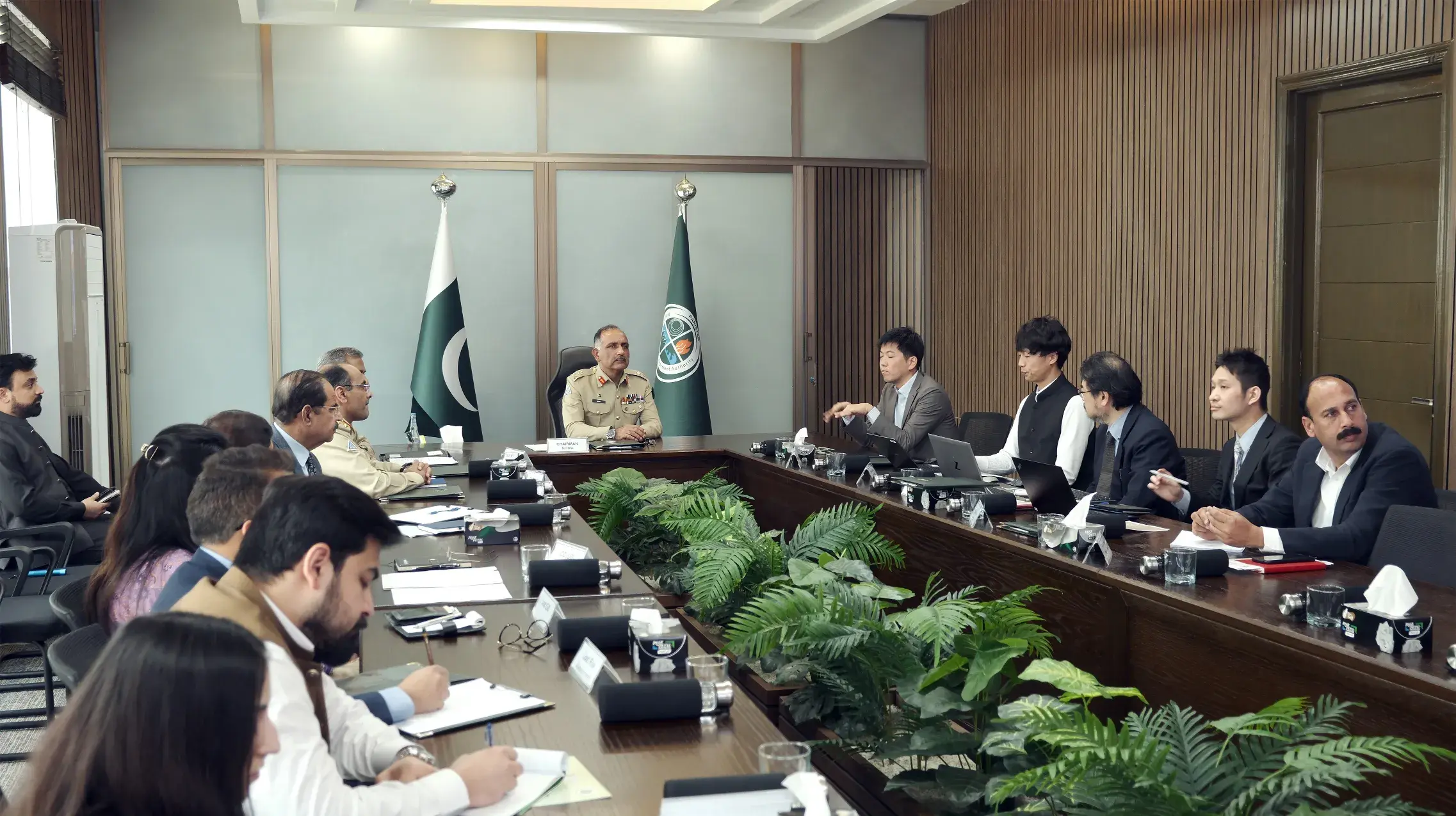 11-03-2024, Islamabad: Chairman NDMA Lt Gen Inam Haider Malik held   meeting with JICA Mission Pakistan at NDMA HQs.